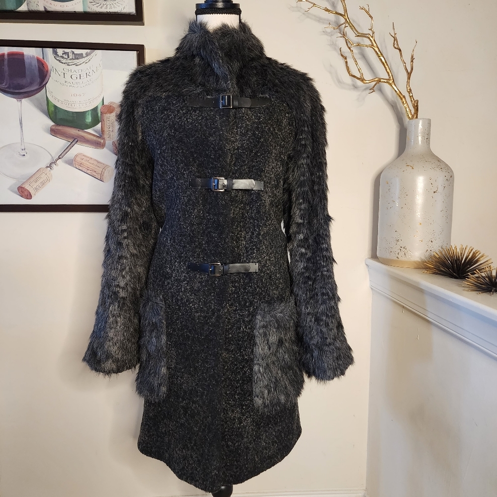 🔥Max Studio Faux Fur Wool Jacket - Picture 3 of 17